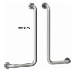 vendita online Corrimano sinistro a 90' in acciaio inox lucido 30x60 cm. Sanitari e accessori per bagno Kdesign